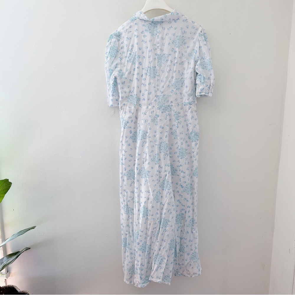 India Amory Julia Amory Dress Blue & White Sz L - Picture 9 of 9
